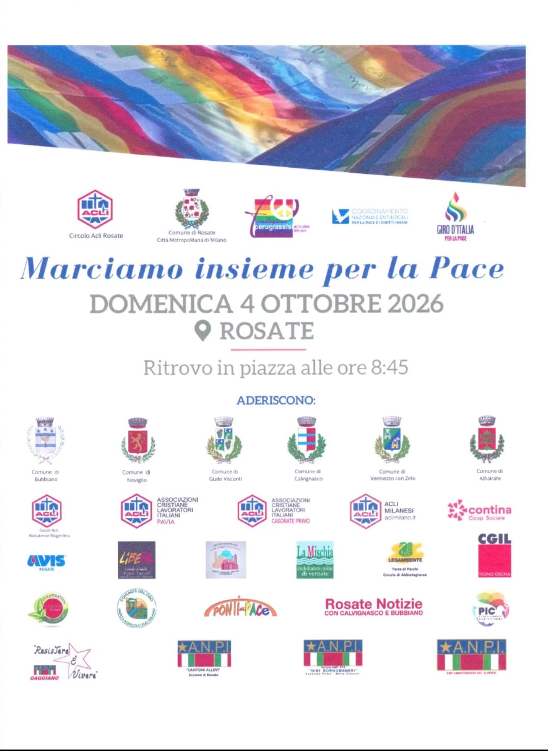 Marciamo insieme per la pace – Rosate 4 Ottobre